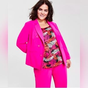 NWT BAR 111 Textured Crepe Faux-Double-Breasted Blazer size 1X